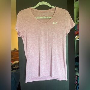 Under Armour Heathered Pink HeatGear Tee